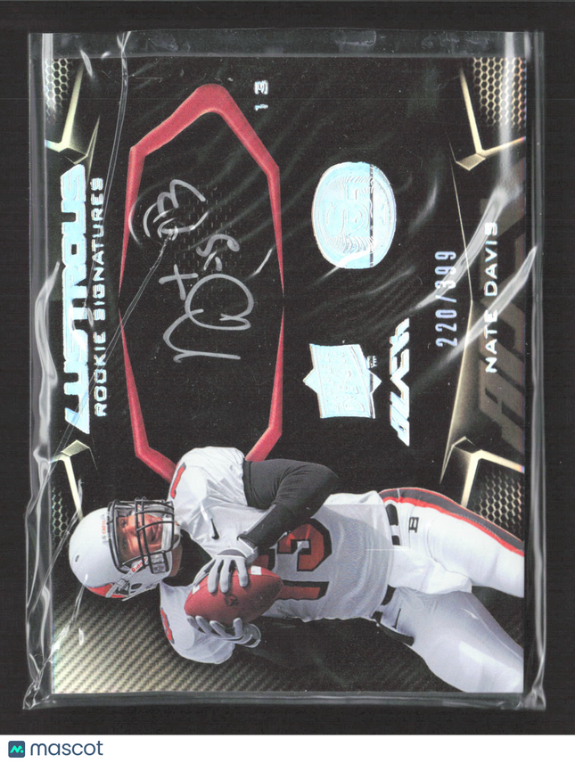 2009 Upper Deck Black Lustrous Rookie Signatures Nate Davis #92 Auto /399