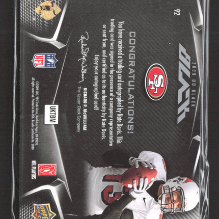 2009 Upper Deck Black Lustrous Rookie Signatures Nate Davis #92 Auto /399