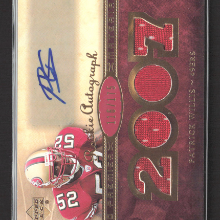 2007 Upper Deck Premier Patrick Willis #132 Rookie Autograph 116/175 Jersey Auto