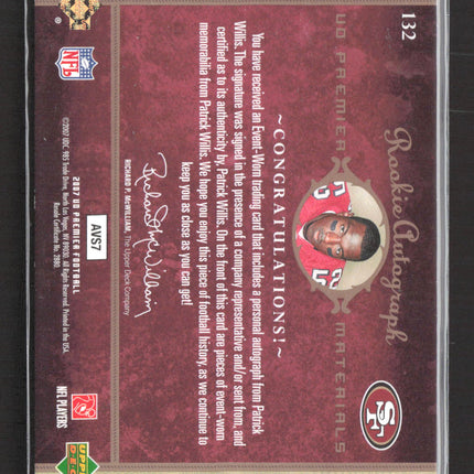2007 Upper Deck Premier Patrick Willis #132 Rookie Autograph 116/175 Jersey Auto