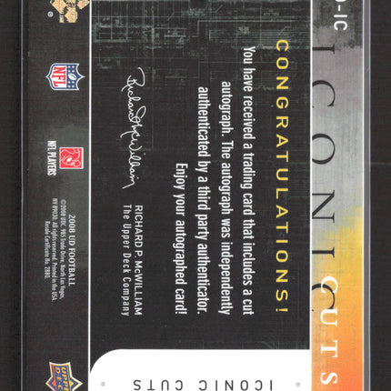 2008 Upper Deck Iconic Cuts Leo Nomellini #UD-IC Cut Autograph 1/3 Auto