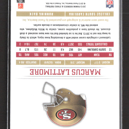 2013 Panini Rookies & Stars Marcus Lattimore #222 Jersey Patch RC Auto /299