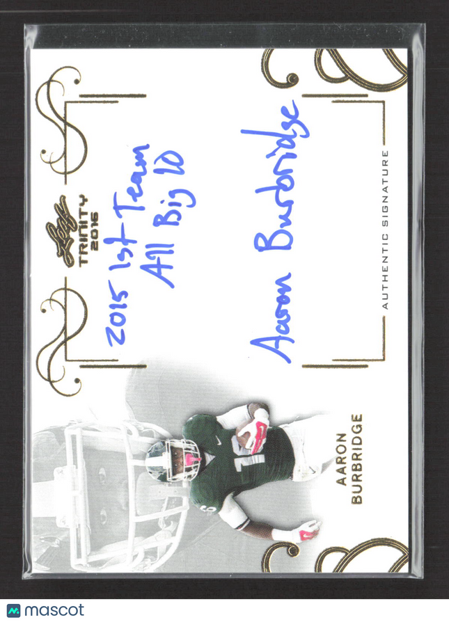 2016 Leaf Trinity Aaron Burbridge #A-AB1 Authentic Signature Auto