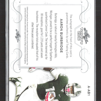 2016 Leaf Trinity Aaron Burbridge #A-AB1 Authentic Signature Auto