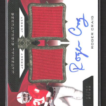 2013 Upper Deck Ultimate Material Signatures Roger Craig #SJRC 08/10 Jersey Auto