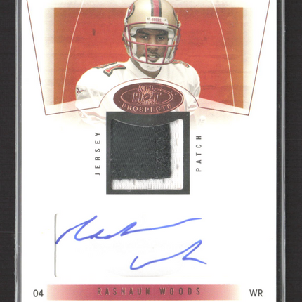 2004 Fleer Hot Prospects Rashaun Woods #90 Patch Auto /350