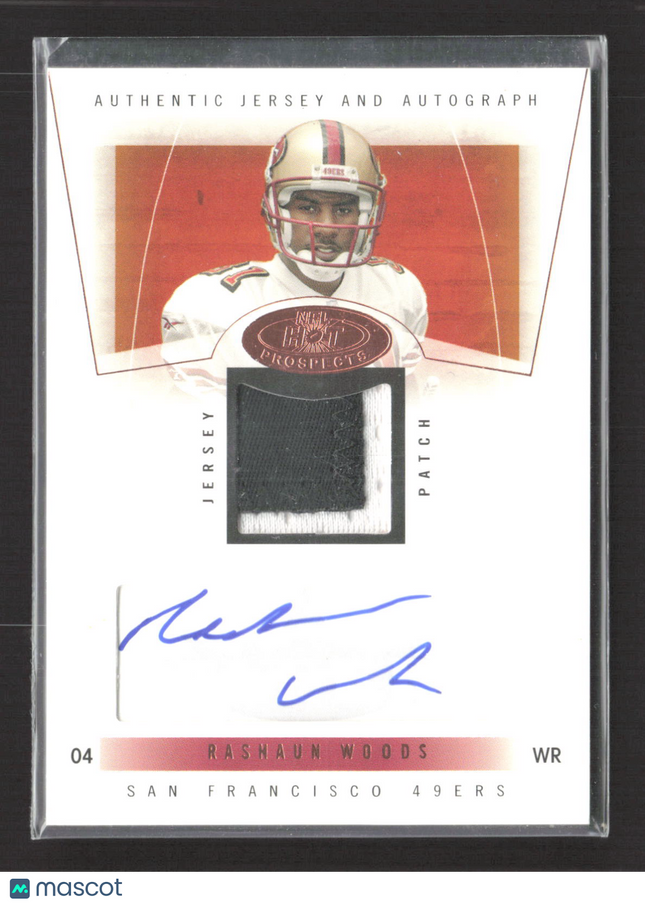 2004 Fleer Hot Prospects Rashaun Woods #90 Patch Auto /350