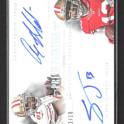 2015 National Treasures Prime Pairings Steve Johnson Anquan Boldin 02/10 Auto