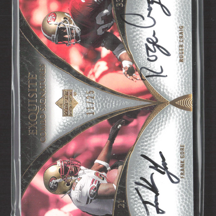 2007 Upper Deck Exquisite Combo Frank Gore Roger Craig #ECS-GC 11/25 Auto