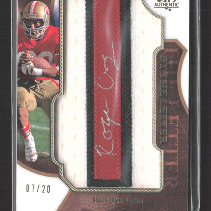 2008 Upper Deck SP Authentic By The Letter Roger Craig #BL-RC 07/20 Patch Auto