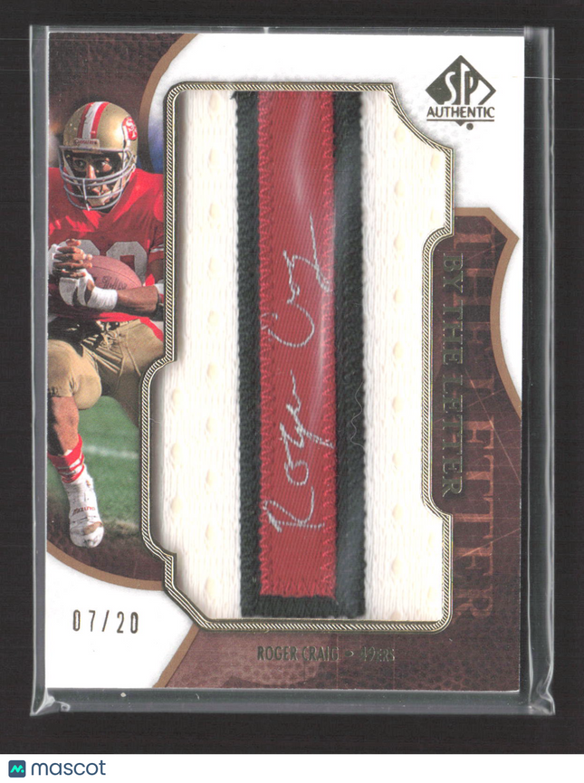 2008 Upper Deck SP Authentic By The Letter Roger Craig #BL-RC 07/20 Patch Auto