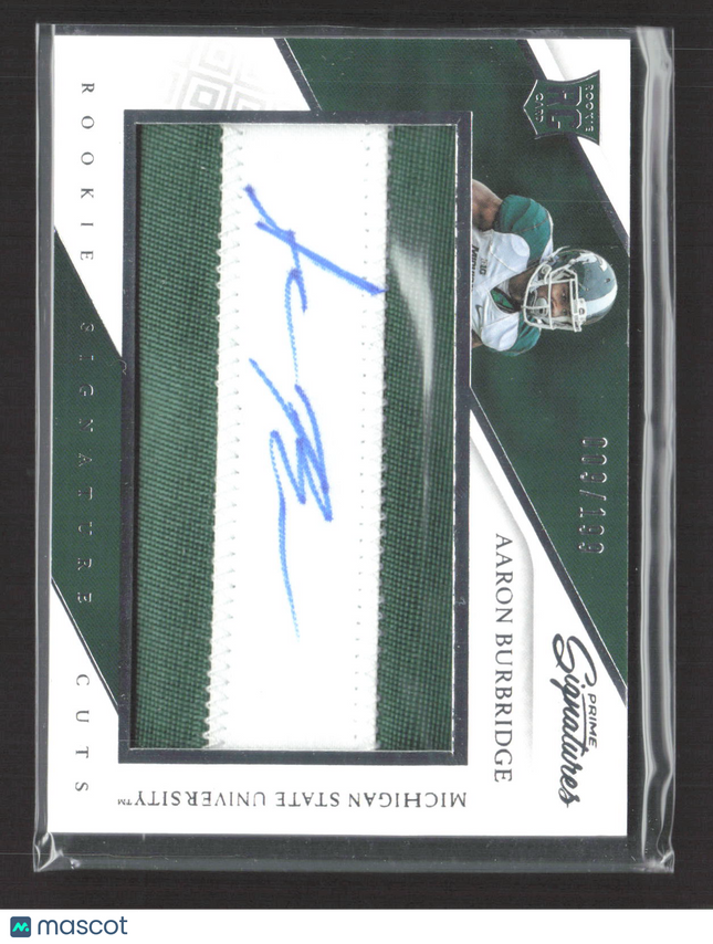 2016 Prime Signatures Rookie Signature Cuts Aaron Burbridge #277 Patch Auto /199