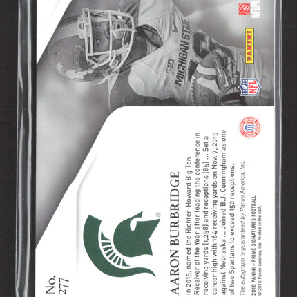 2016 Prime Signatures Rookie Signature Cuts Aaron Burbridge #277 Patch Auto /199