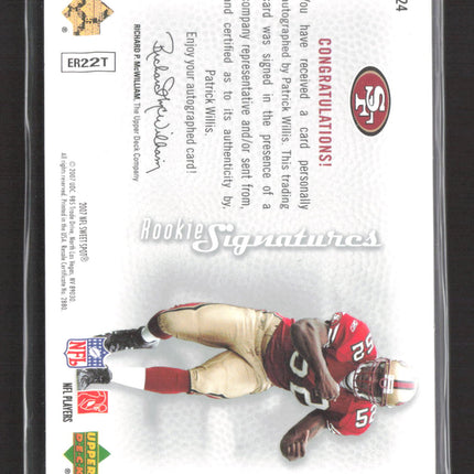 2007 Upper Deck Sweet Spot Rookie Signatures Patrick Willis #124 394/799 Auto