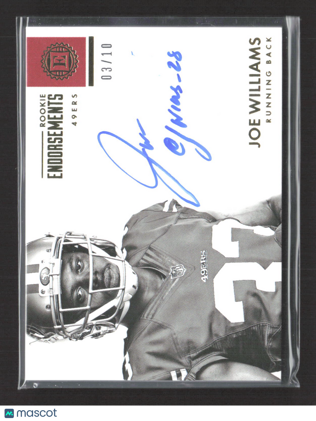 2017 Panini Encased Rookie Endorsements Joe Williams #RE-JWL 03/10 Auto