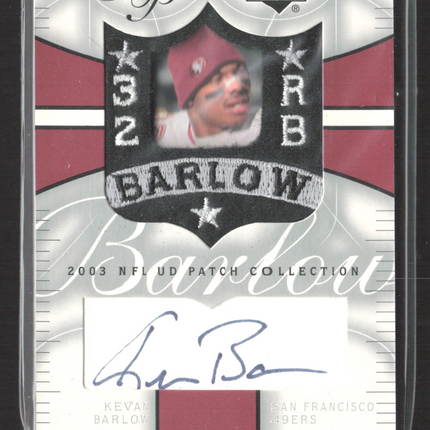 2003 Upper Deck NFL Patch Collection Patches Kevan Barlow #SP-KB Patch Auto