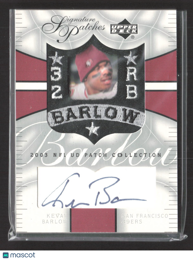 2003 Upper Deck NFL Patch Collection Patches Kevan Barlow #SP-KB Patch Auto