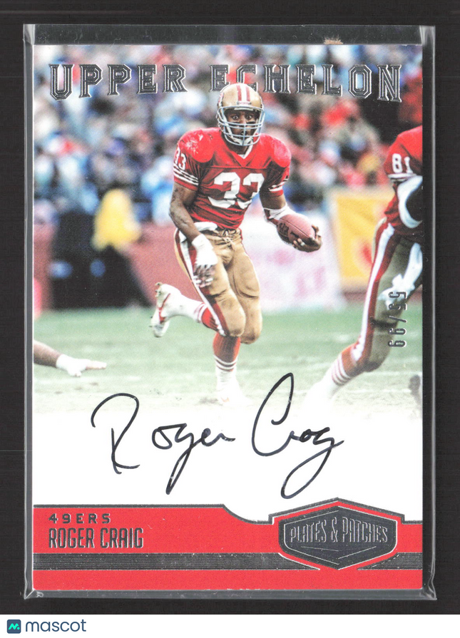 2017 Panini Plates & Patches Upper Echelon Roger Craig #5 55/99 Auto