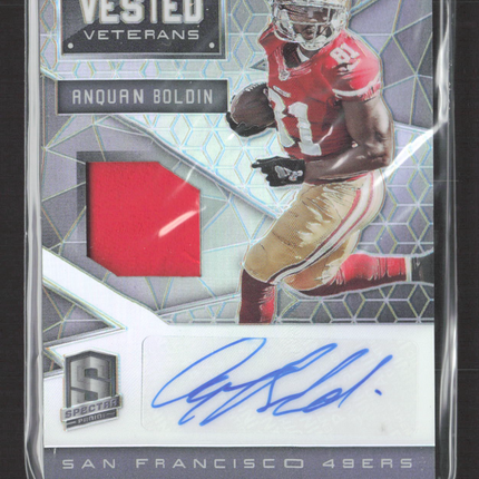 2016 Panini Spectra Vested Veterans Anquan Boldin #VV-AB Patch 19/49 Auto