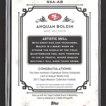 2013 Topps Museum Collection Anquan Boldin #SSA-AB /55 Auto