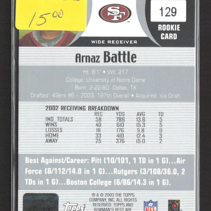 2003 Bowman's Best Arnaz Battle #129 RC Auto