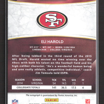 2015 Panini Donruss Signature Series Eli Harold #406 Auto