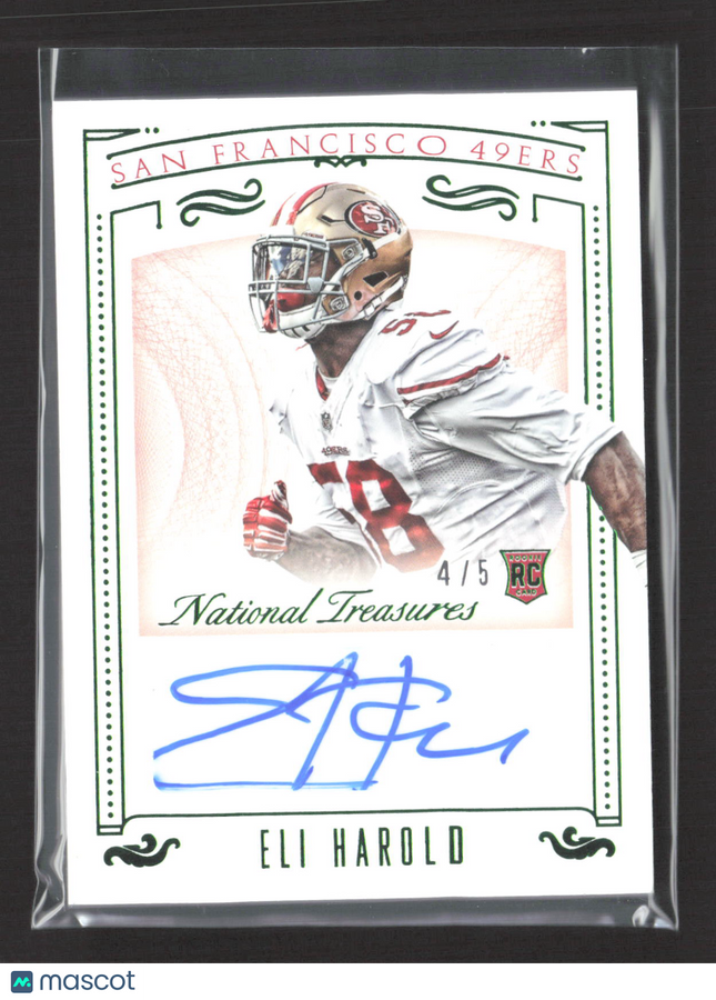 2016 Panini National Treasures Eli Harold #163 /5 RC Auto
