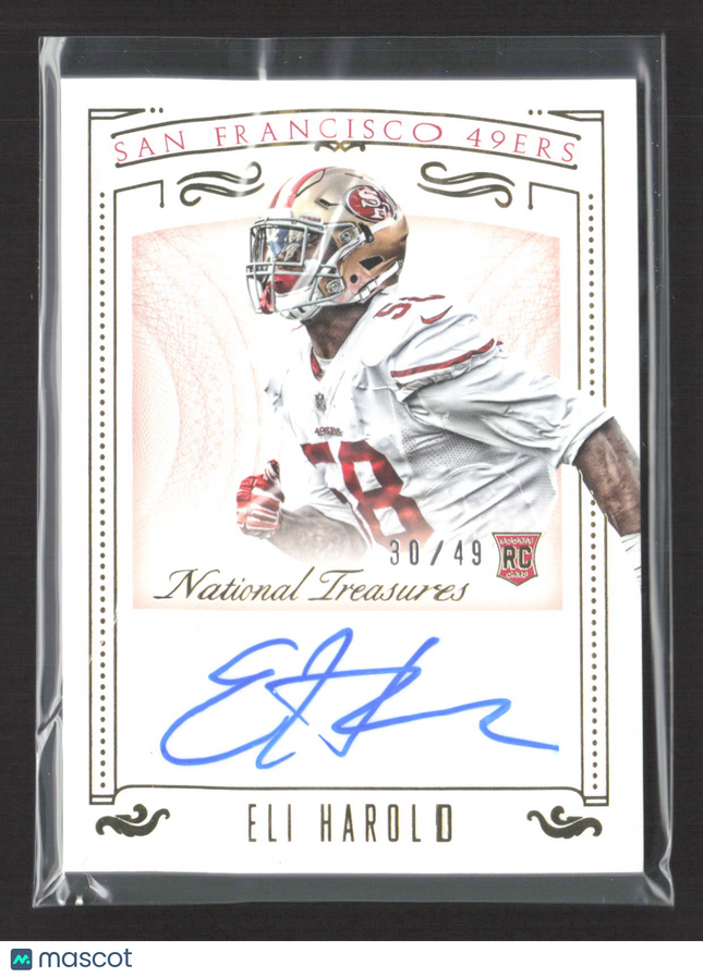 2016 Panini National Treasures Eli Harold #163 RC 30/49 Auto