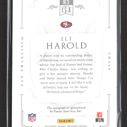 2016 Panini National Treasures Eli Harold #163 RC 30/49 Auto