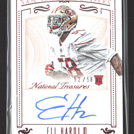 2016 Panini National Treasures Eli Harold #163 RC 52/58 Auto