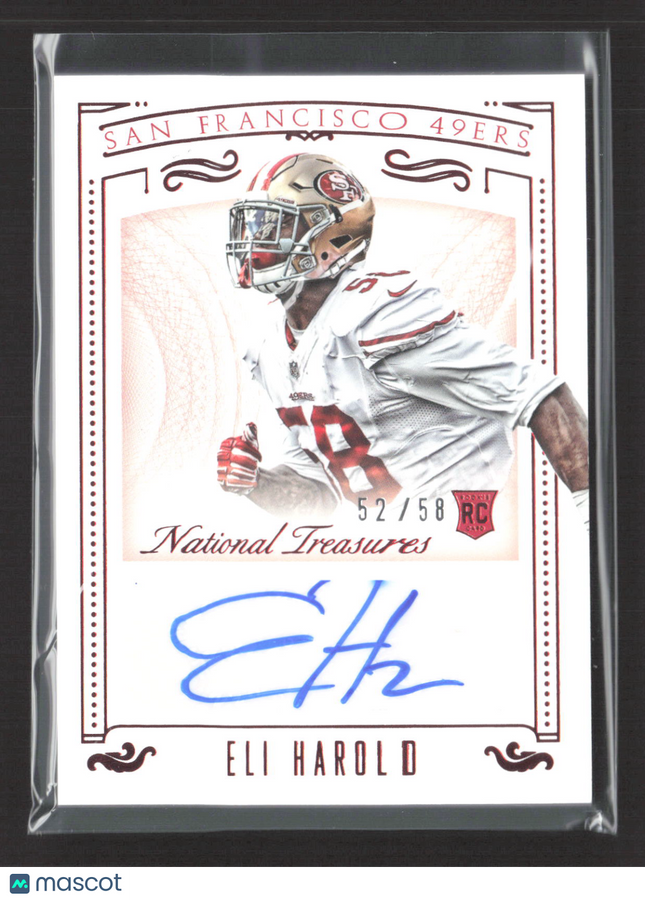 2016 Panini National Treasures Eli Harold #163 RC 52/58 Auto