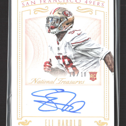2016 Panini National Treasures Eli Harold #163 RC 10/10 Auto
