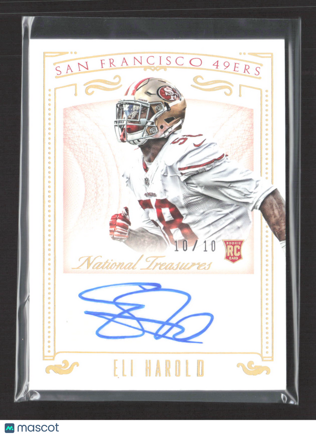 2016 Panini National Treasures Eli Harold #163 RC 10/10 Auto