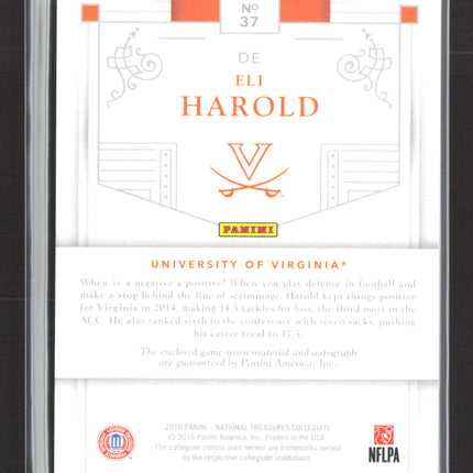 2016 Panini National Treasures Collegiate Eli Harold #37 09/99 Patch Auto