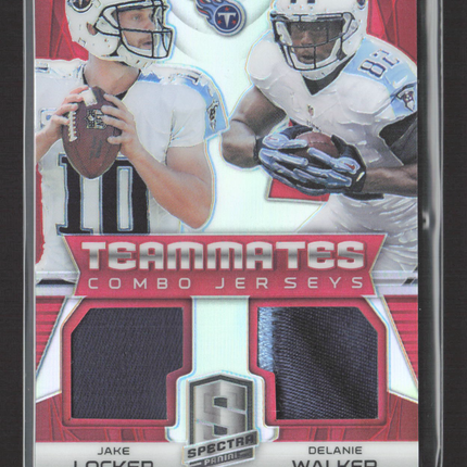 2015 Panini Spectra Prizm Delanie Walker Jake Locker #TC-JD 07/10 Combo Jersey