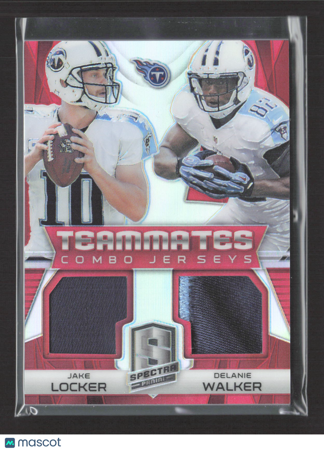 2015 Panini Spectra Prizm Delanie Walker Jake Locker #TC-JD 07/10 Combo Jersey