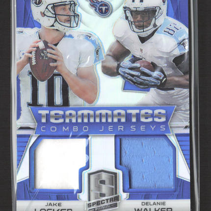 2015 Panini Spectra Prizm Delanie Walker Jake Locker #TC-JD Combo Jersey 37/49