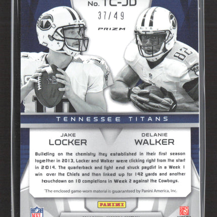 2015 Panini Spectra Prizm Delanie Walker Jake Locker #TC-JD Combo Jersey 37/49