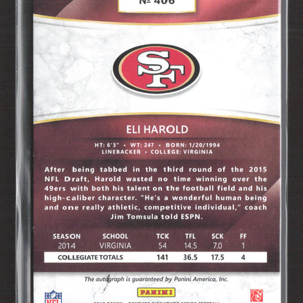 2015 Panini Donruss Signature Series Eli Harold #406 02/10 Auto