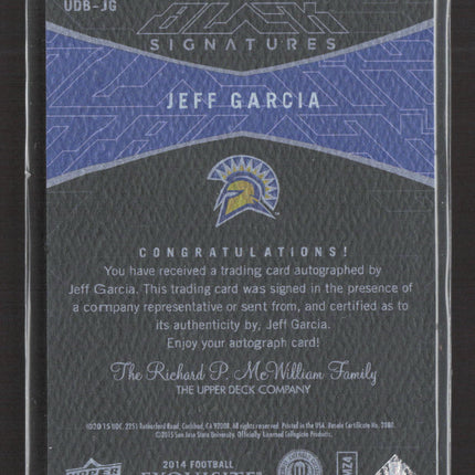 2015 Upper Deck Black Signatures Exquisite Jeff Garcia #UDB-JG 54/60 Auto