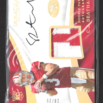 2017 Panini Immaculate Collection C.J. Beathard #108 Rookie Patch RC Auto /25