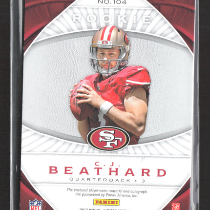 2018 Panini Limited C.J. Beathard #104 03/75 RC Patch Auto
