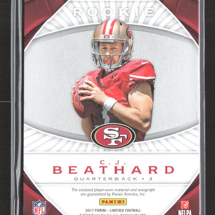 2018 Panini Limited C.J. Beathard #104 Patch 076 / 299 RC Auto