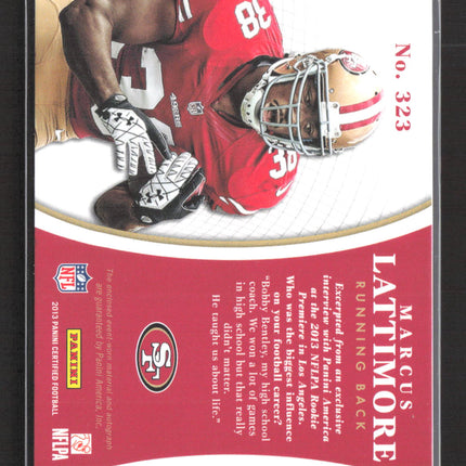 2013 Panini Certified Freshman Fabric Marcus Lattimore #323 142/250 Jersey Auto