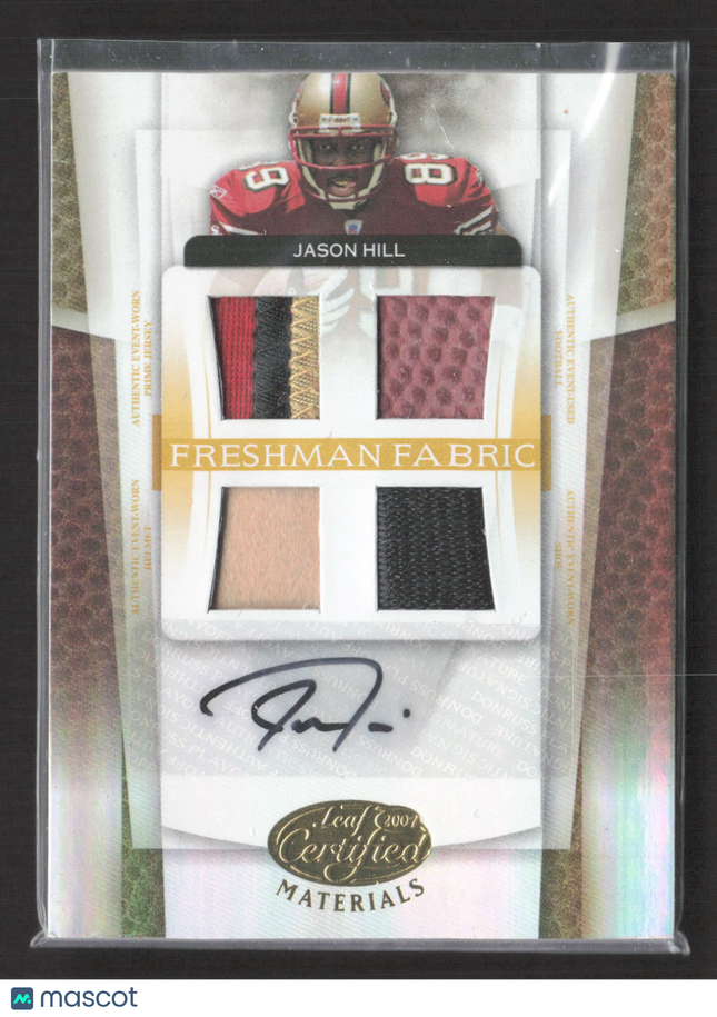 2007 Certified Freshman Fabric Jason Hill #214 Quad Patch Ball helmet Auto /25