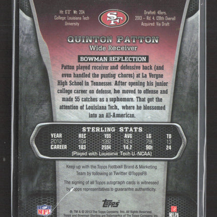 2013 Bowman Sterling Quinton Patton #BSA-QP RC Auto