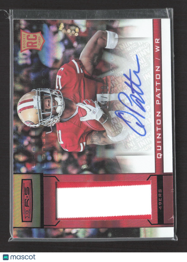 2013 Panini Rookies & Stars Quinton Patton #229 RC Patch Auto /10