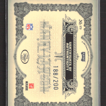 2006 Playoff National Treasures Rookie Signatures Manny Lawson #173 188/200 Auto