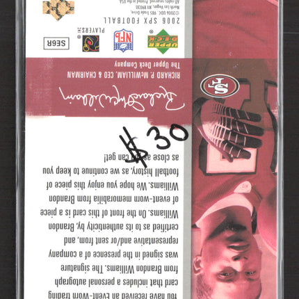 2006 Upper Deck SPx Brandon Williams #194 149/350 Rookie Jersey Auto