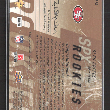 2009 Upper Deck SPx Glen Coffee #114 Triple Jersey Auto Jersey Auto /549